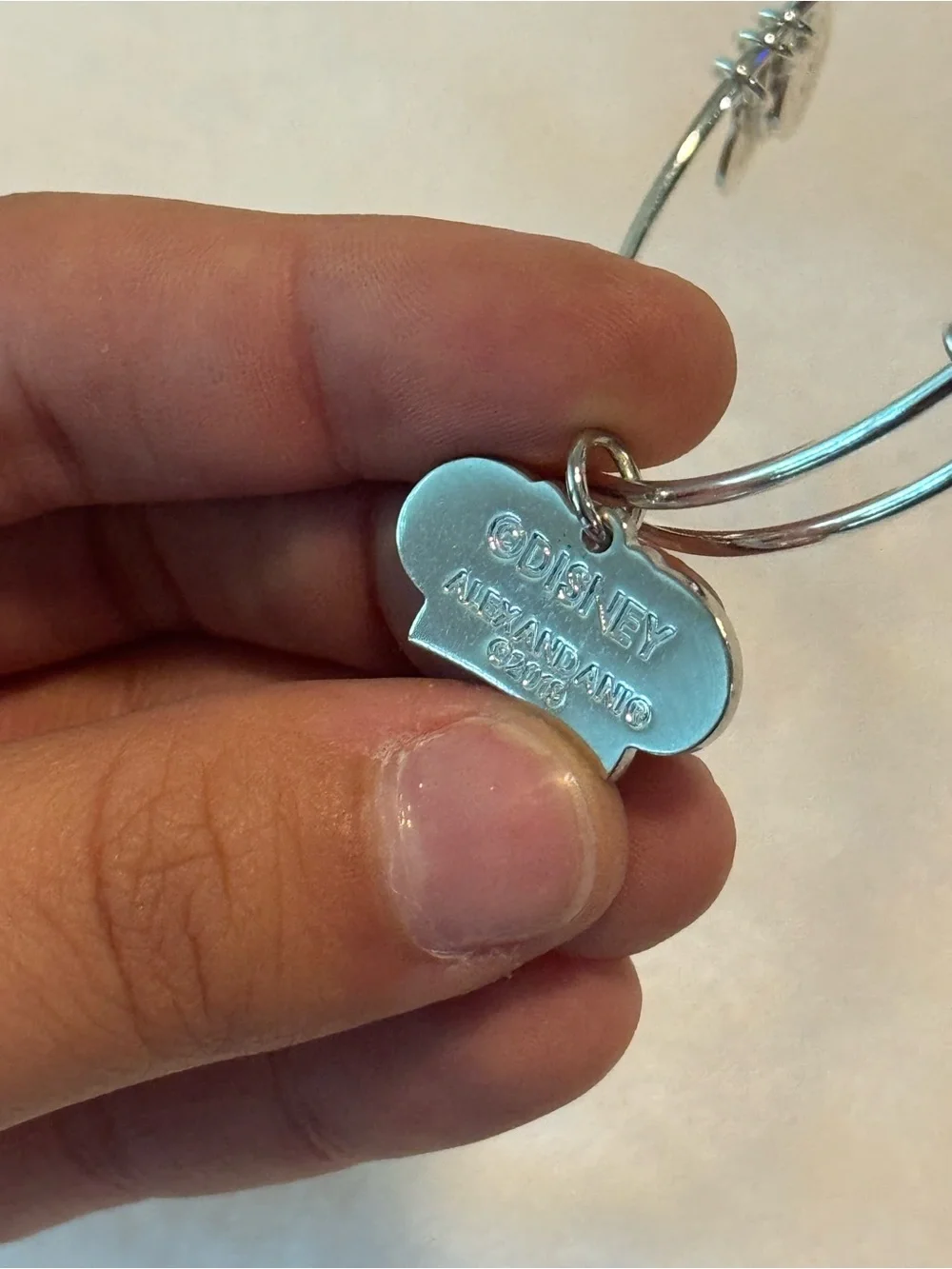 Disney Parks Exclusive Alex and Ani Minnie Mouse “MOM” Charm Bangle Bracelet